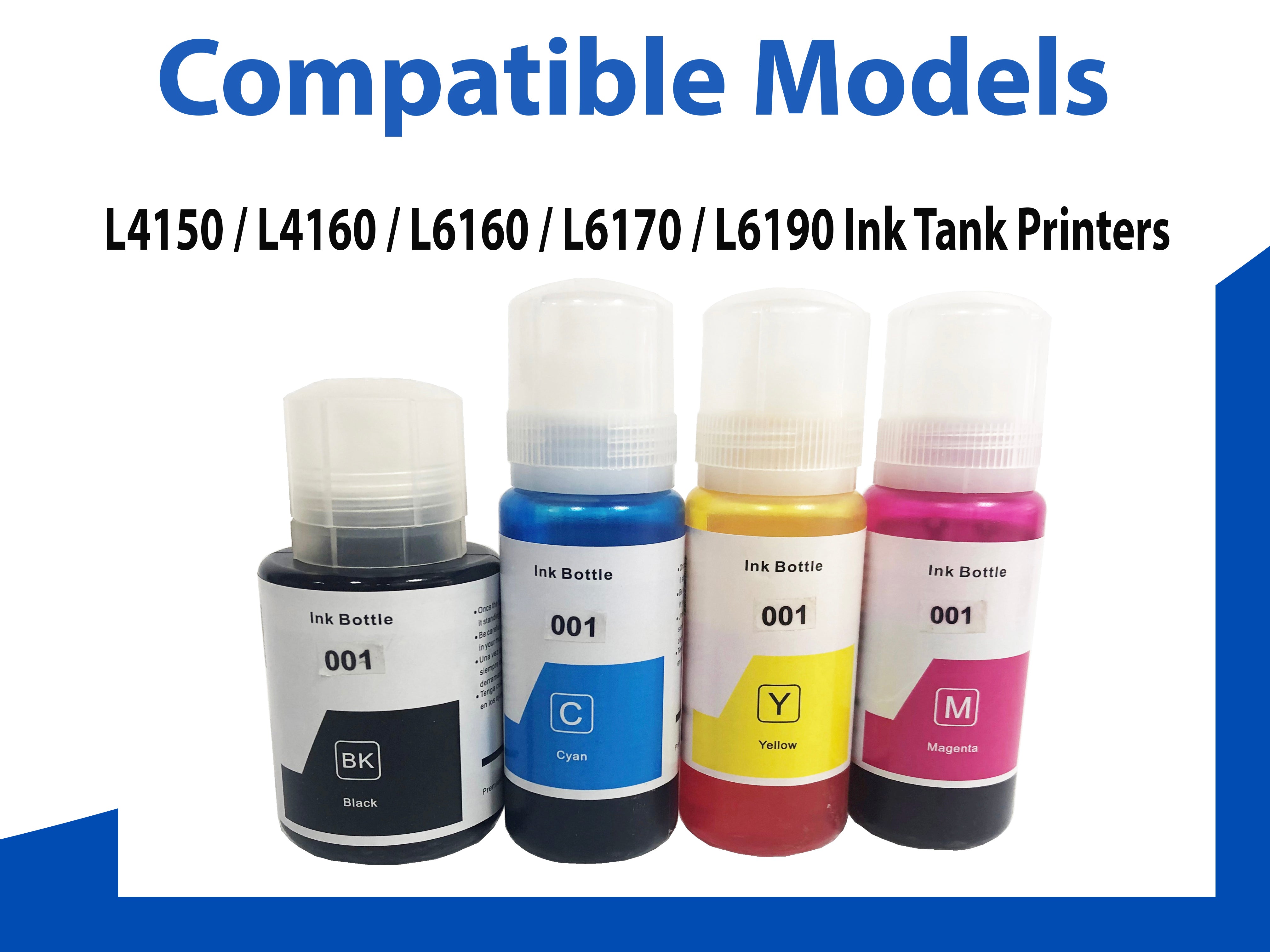 Yonkx UV INFOTECH Refill Ink Compatible for EPSON 001 Used with L4150/L4160 L 6160/L6170/L6190 Printers Single Color Ink Bottle (Cyan)