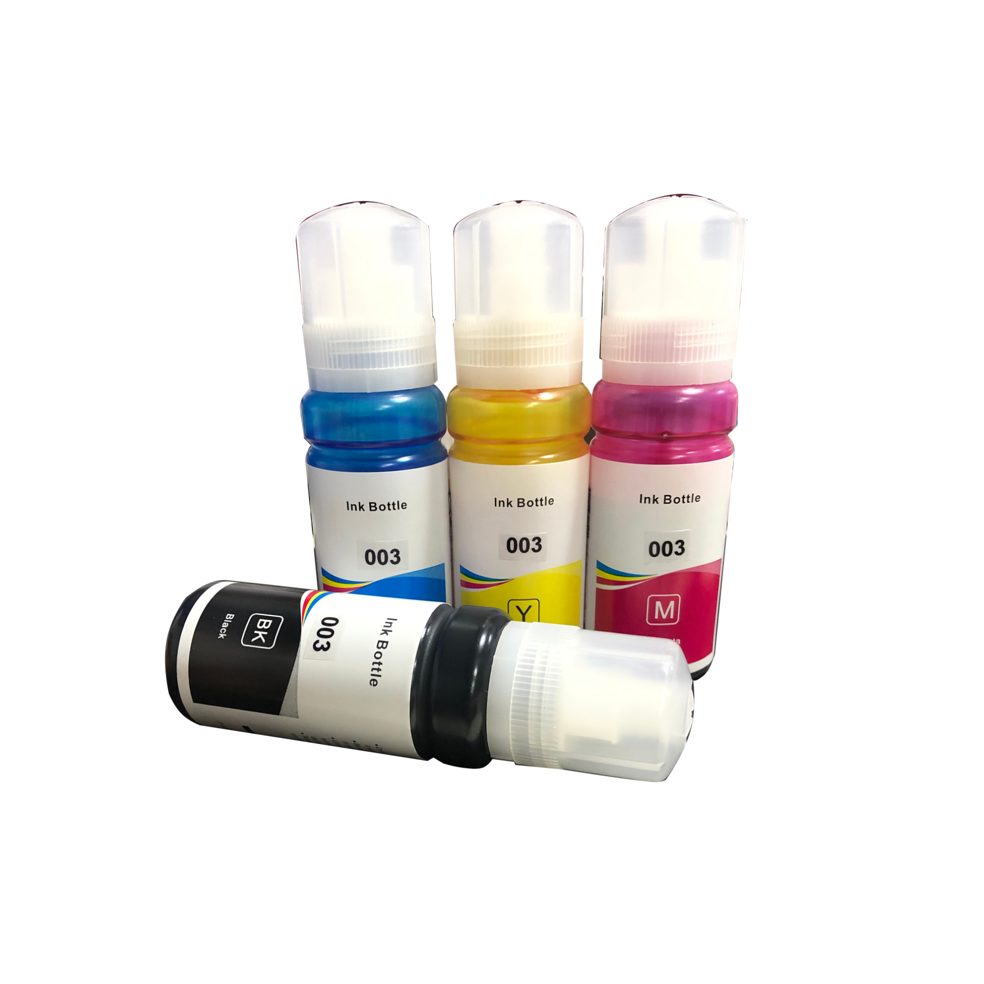 yonkx Refill Ink for EP 003 Compatible for Epson L3100/ L3101/ L3110/ L3112/ L3115/ L3116/ L3150/ L3151/ L3152/ L3156/ L5190 Inktank Printer -C/Y/M/K 65 ml Each (Black,Cyan,Magenta,Yellow)