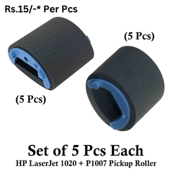 5 Pcs Rubber Pickup Roller Combo Pack for HP LaserJet 1020 & P1007 Printers