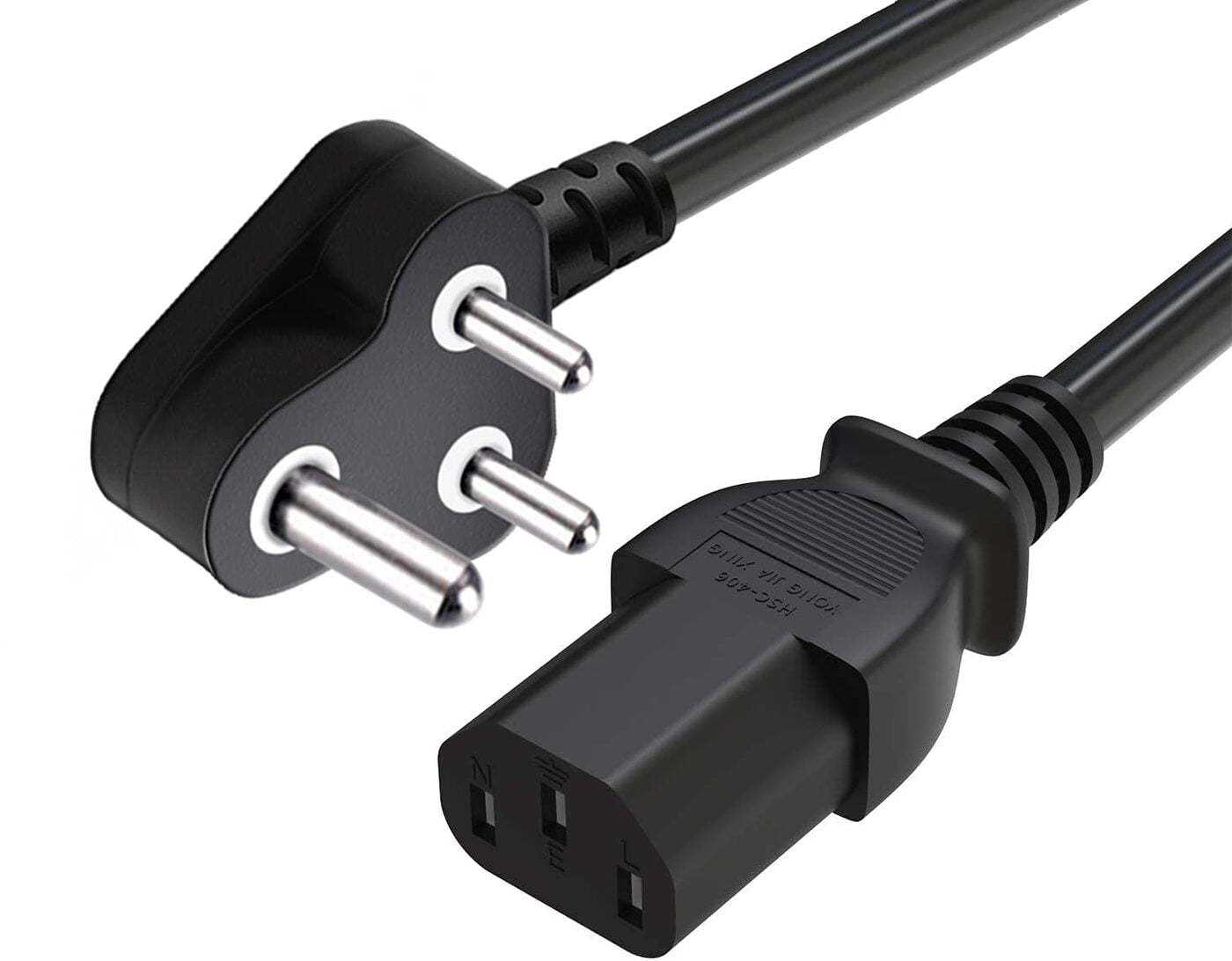 Generic brand 10M PVC power cable in black. Heavy-duty and long-length for monitors, desktops, SMPS with 3-pin connection.