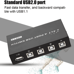 4X1 USB 2.0 Sharing Hub - Ideal Switch Box for Printers, Scanners, Keyboards