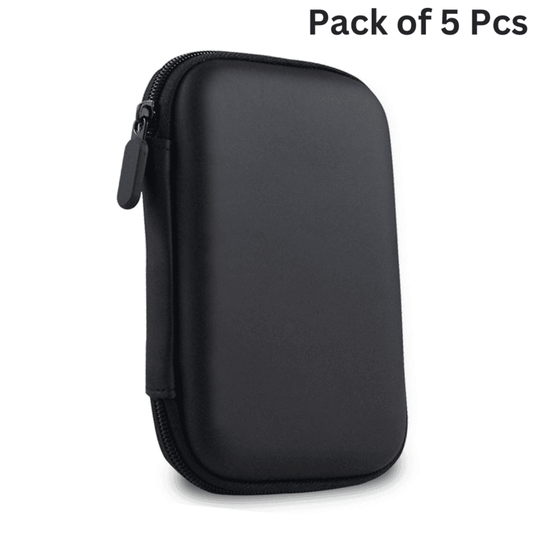 Pack of 5 pcs, 6.3cm plastic HDD pouches compatible with 2.5-inch hard disk drive, provided in a combo pack