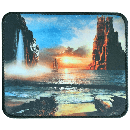 Black AD-01 Gaming Mouse Pad, 25x21 CM in size, made from Rubber and Fabric with Silk Gliding feature and Durable Edges, compatible with all mice.