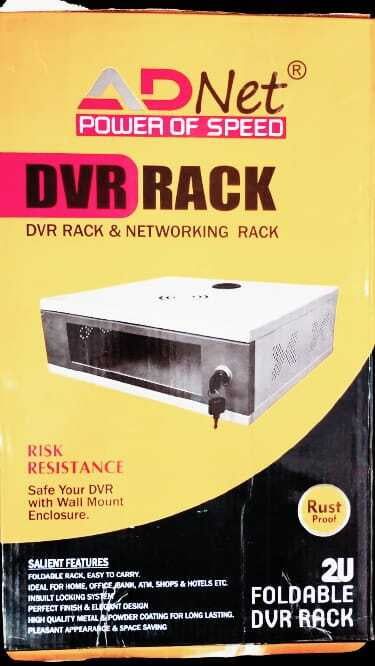 Black generic 2U rack, sturdy metal CCTV DVR Rack, compatible with DVRs, NVRs, servers, features wall-mountable option