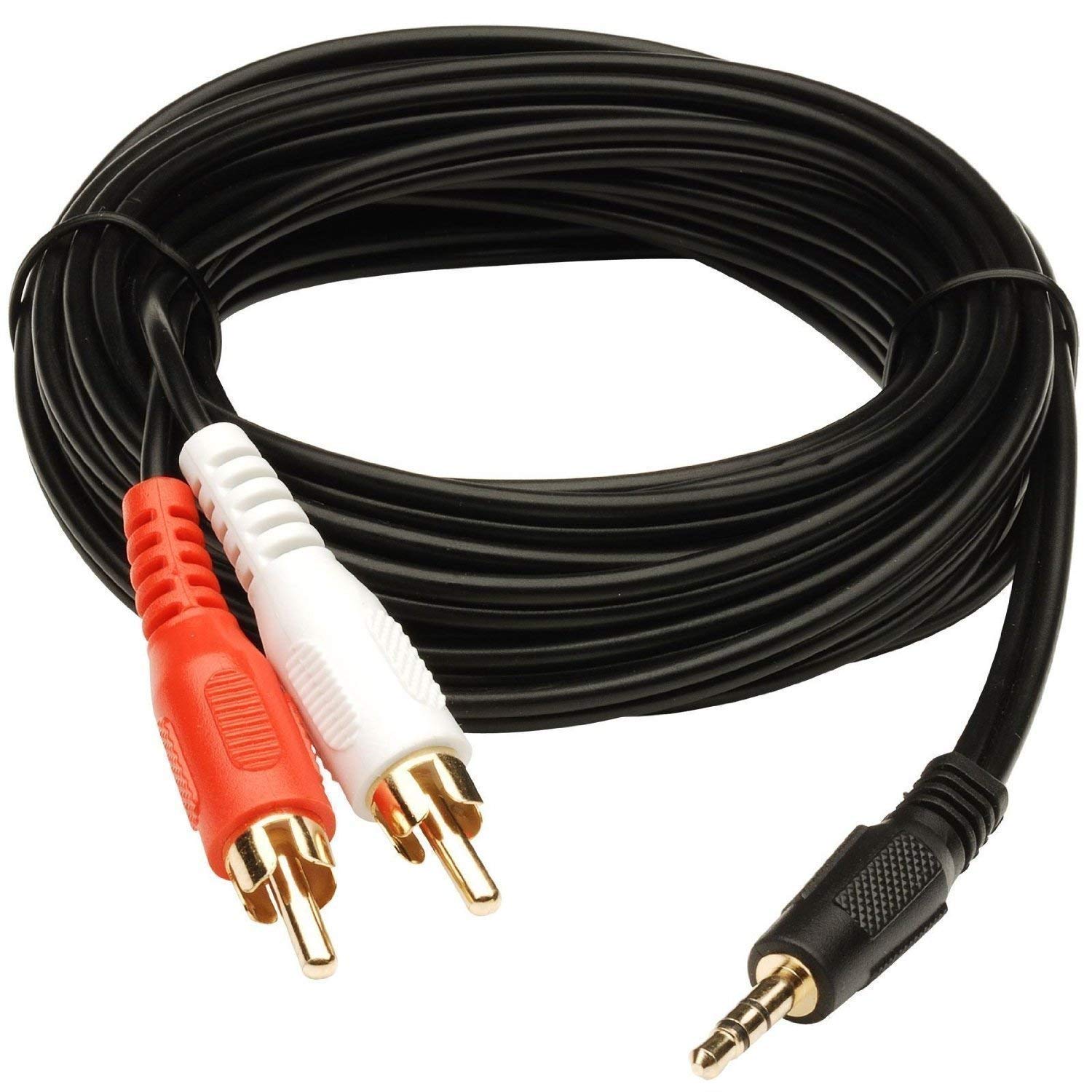 1.5 Meter 2RCA Stereo Cable with 3.5mm Aux Jack, ideal for Home Theater and Music Player Audio Connection