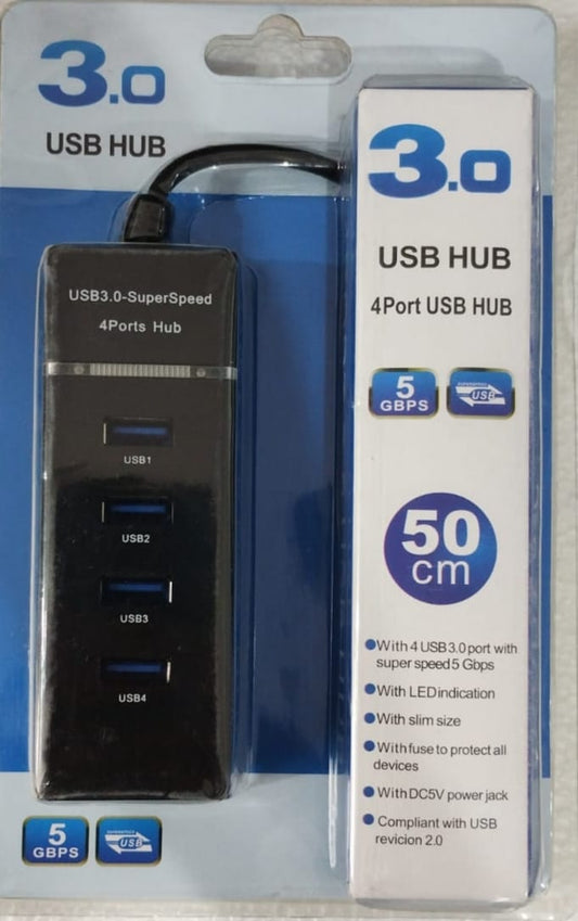 AD-223 Super Speed USB 3.0 Hub featuring Plug and Play, Compact Design perfect for PC and Laptop, made from durable plastic