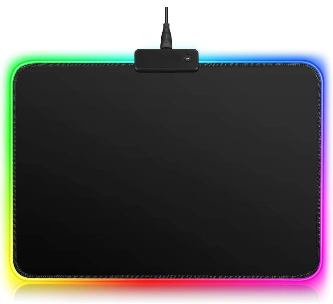 AD-MP-238 RGB large mouse pad, extended desk mat with 14 lighting modes, non-slip base, suitable for PC and laptop