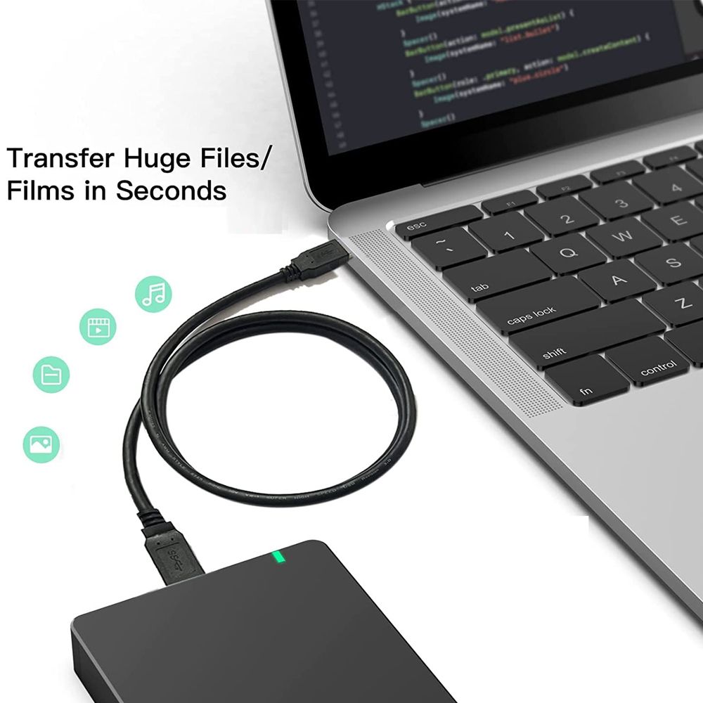 3-meter USB 2.0 male to male data transfer cable crafted with PVC and copper for improved longevity and compatibility with USB devices