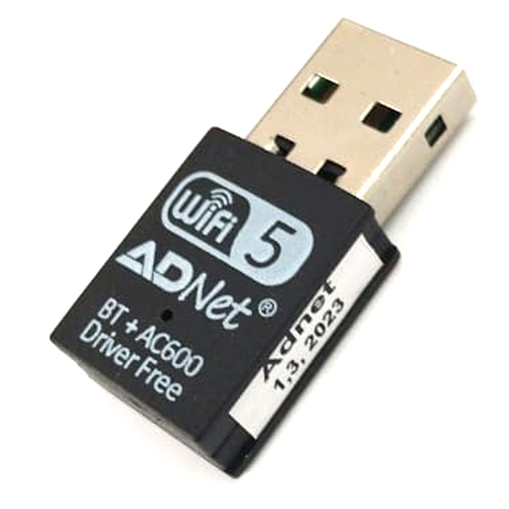 AD-UW-0213 USB WIFI Bluetooth Adapter made of Plastic, compatible with Windows 7/8/8.1/10/XP and Mac, featuring WIFI and Bluetooth 5.0 dual function