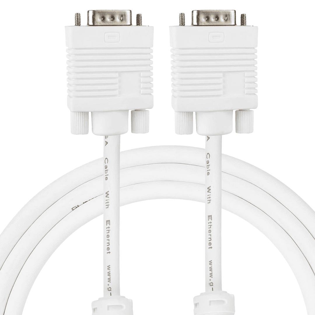 Durable 15 meter male-to-male VGA cable, suitable for PC monitors, LCD, LED displays, and projectors