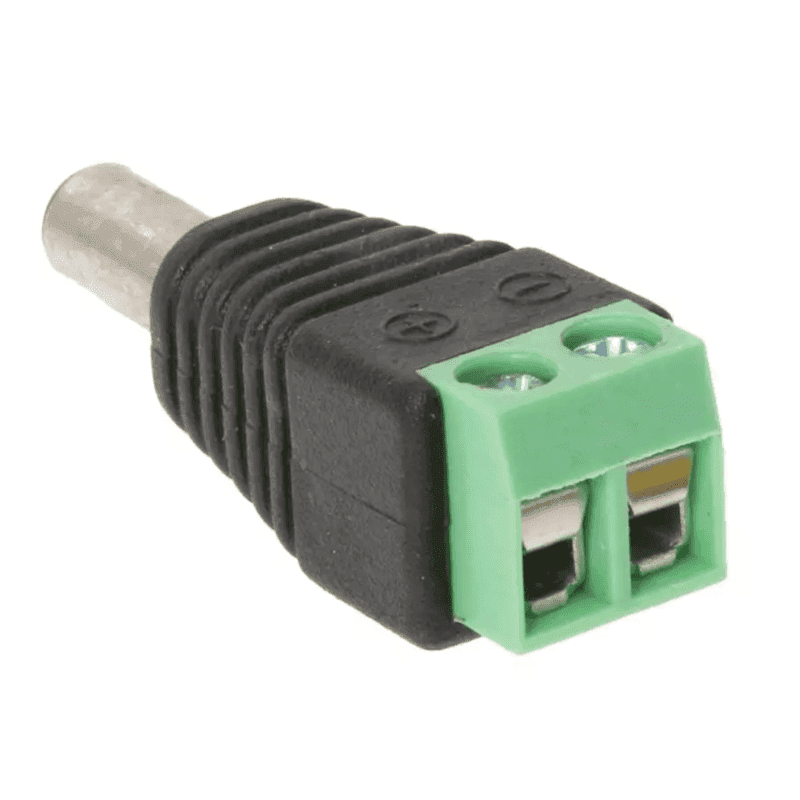 DC Male Jack Plug from CCTV collection with Screw Terminal and 5.5x2.1mm Connector, made of plastic, compatible with Desktop, Notebook, Mac via USB 2.0, offering Plug and Play feature