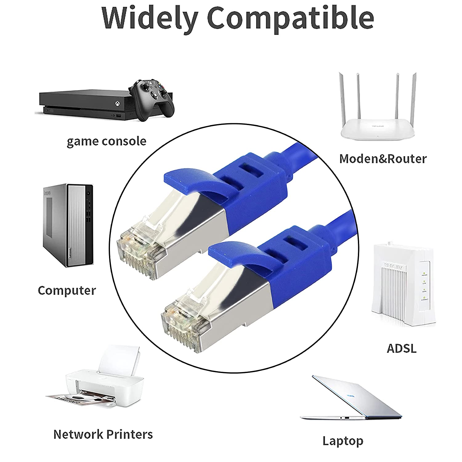 Durable 2 Meter CAT6 LAN Ethernet Patch Cord with flexible high-speed RJ45 Connector, ideal for office network solution