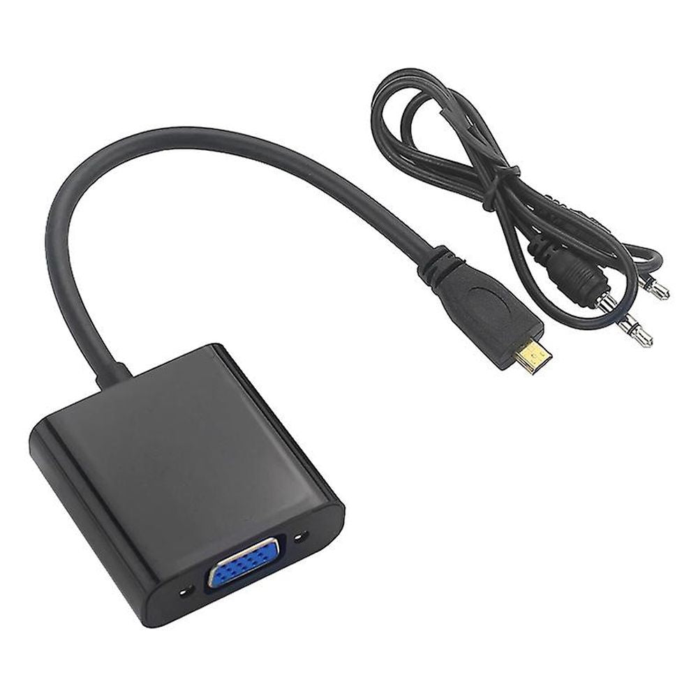 Black PVC Micro HDMI to VGA, high resolution HDMI to VGA adapter for monitor and projector on sale, available in HDMI Cable collection.