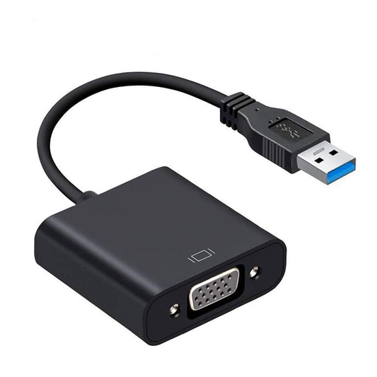 USB 3.0 to VGA converter, a plastic USB dongle with VGA adapter compatible for PC and Laptop, supports 1080p resolution on Windows