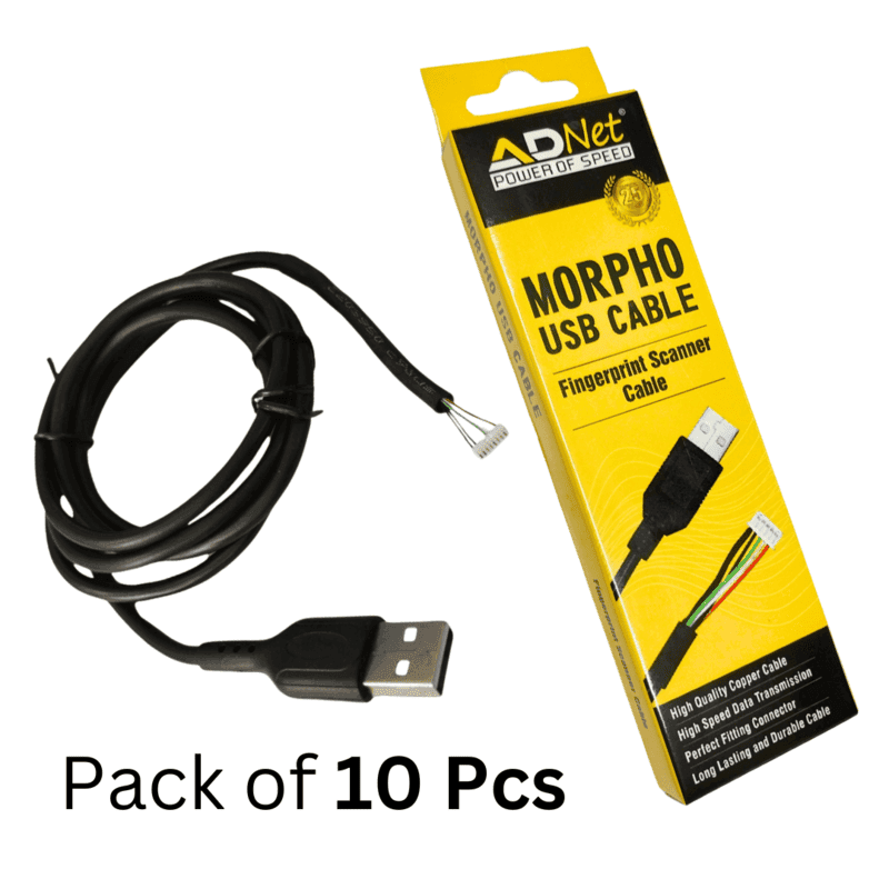 Pack of 10 USB Morpho Biometric Scanner Cables, 1.5m in length for bulk purchase and wholesale