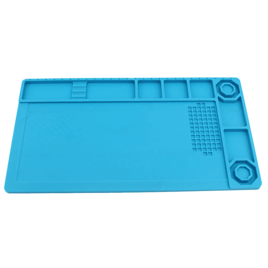 Rubber S-507 Workbench Mat, designed for electronics repair with heat resistant, magnetic screw holder, and anti-static features