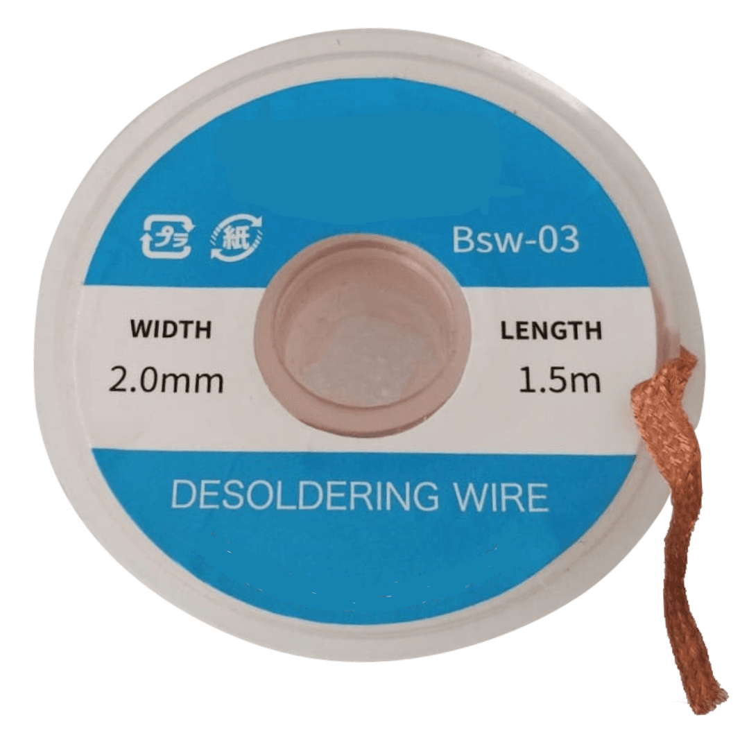 BSW-03 Copper Desoldering Wire, 2.0mm Width Solder Removal Wick for precision PCB repair and electronic component maintenance