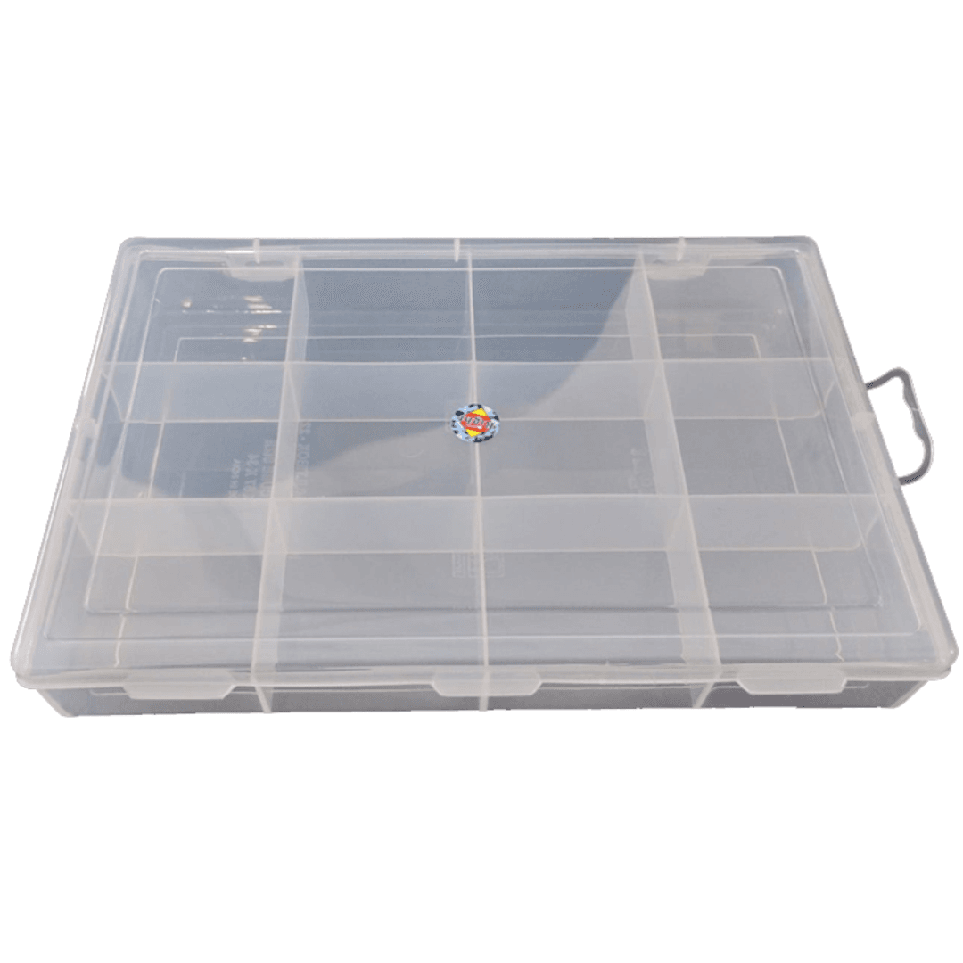 Simple BP-12 Slots Box made from durable plastic, ideal storage and parts organizer toolbox for repairing tools collection