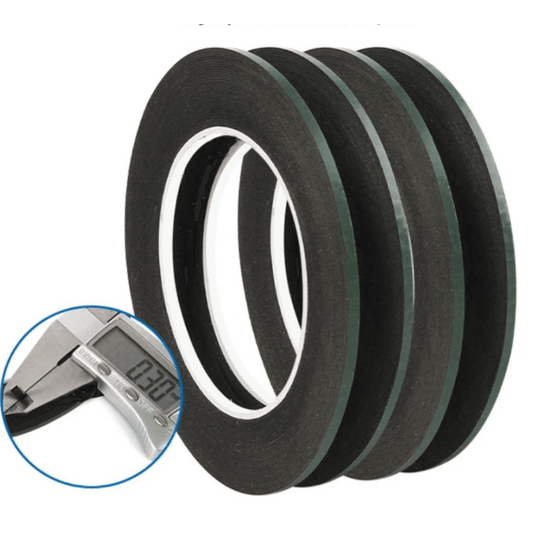 Black foam double-sided adhesive tape roll, durable and waterproof for industrial mounting and craft repair, part of repairing tools collection