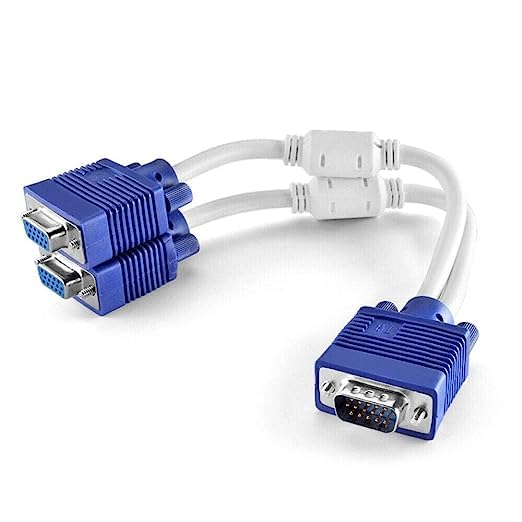 Durable 0.94 meter VGA splitter cable with 15-pin connector, suitable for dual monitor and projectors, on sale