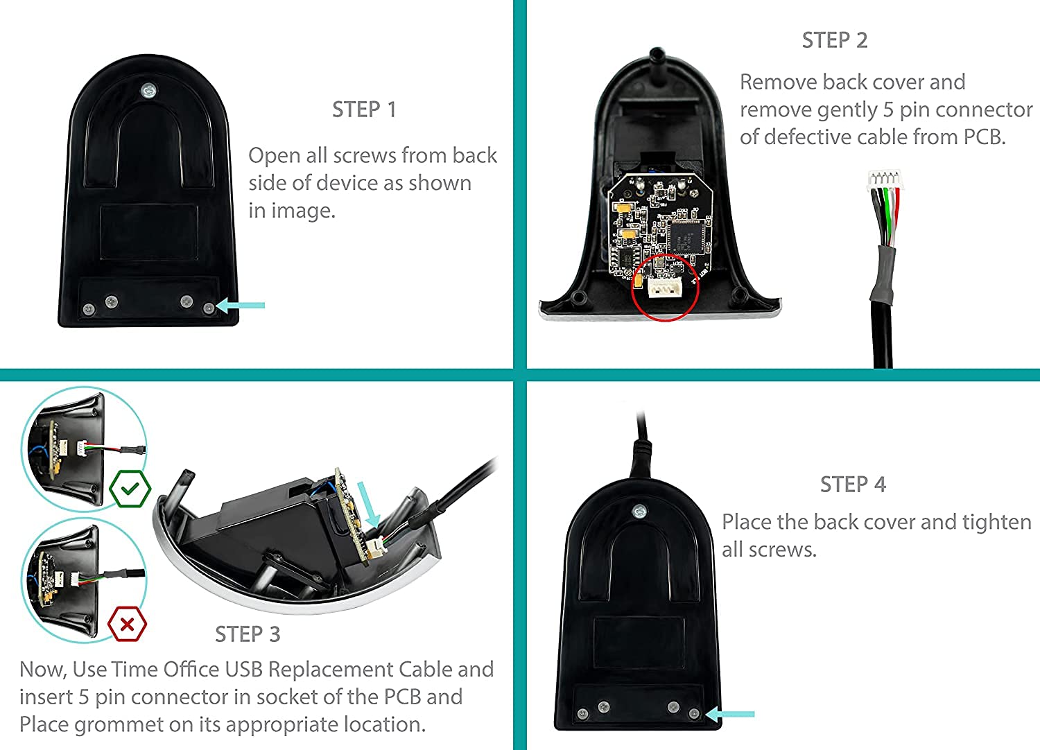 Yonkx's Fingerprint Reader USB featuring secure data transfer with a durable construction, part of Biometric Cable collection