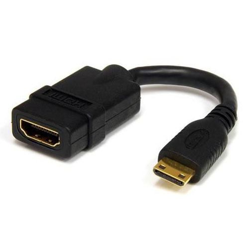 Black HDMI Male to Female Connector, PVC HDMI Extension Cable Adapter for TV, Monitor, Projector, Ideal for Gaming and Home Theatre