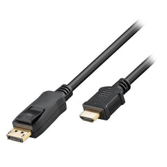 Black DisplayPort-HDMI Male Cable for Diverse Compatibility