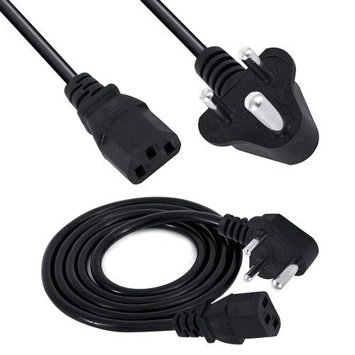 Black 3-Pin 3M PVC Power Cord for Desktops with High Current Capacity of 6A 250V