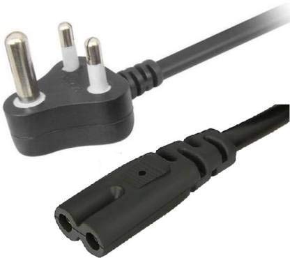 Black PVC 1.5 Meter 3 pin to 2 pin Power Cord Cable compatible with Laptop Adapters, Cameras, and Printers, with high durability and compatibility