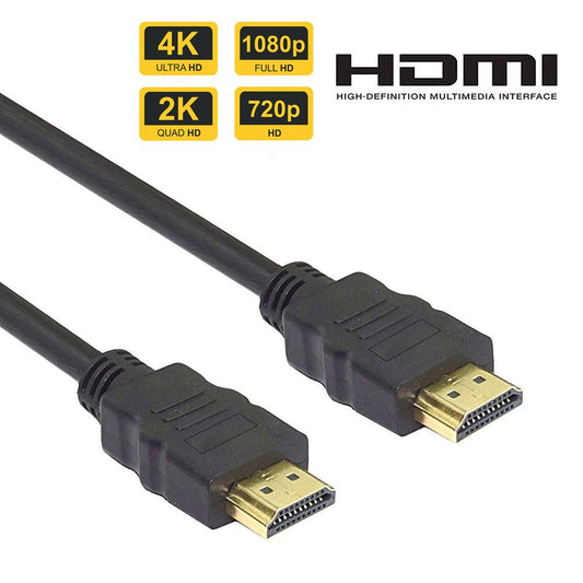 Black 3 meter high-speed HDMI to HDMI cable, compatible with TV, Projector, Laptop, Monitor. Suitable for 4K and 2K resolutions.