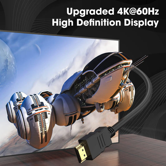 5 meter high-speed PVC HDMI to HDMI cable, 4K and 2K compatible with TV, Projector, Laptop, Monitor.