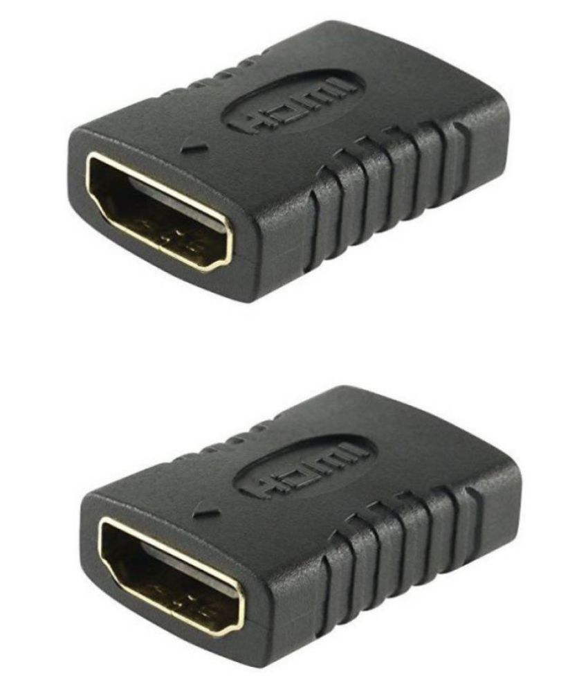 Compact Generic HDMI Joiner Extender made of plastic and metal in black, featuring high-speed data transfer - a connection type HDMI Female to HDMI Female, compatible with HDMI Type-A Cables