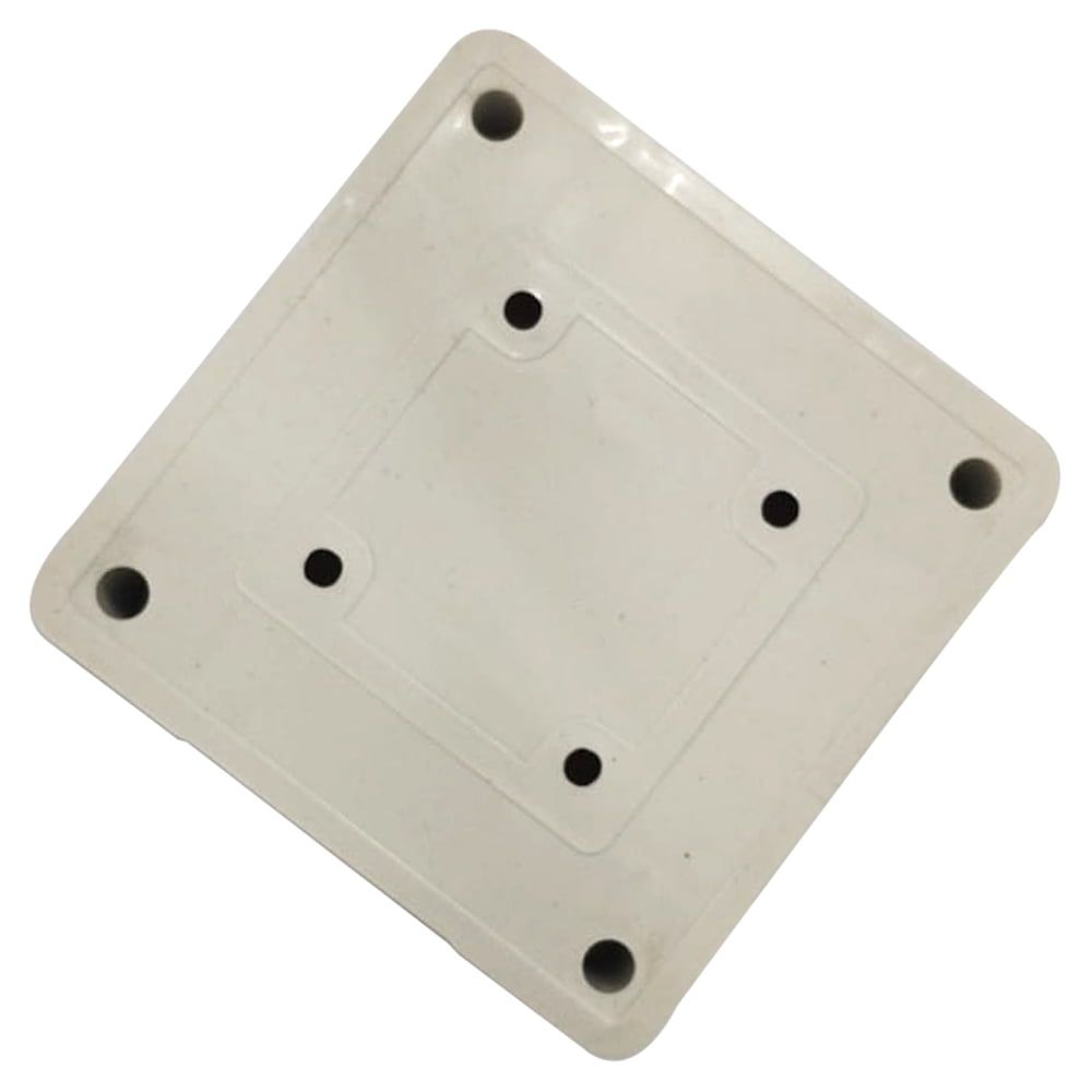 White, durable, weather-resistant PVC Square Junction Box measuring 10cm x 10cm, ideal for CCTV camera cable entry connections