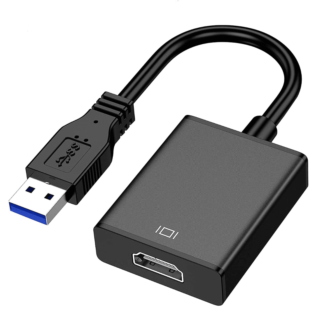 Black Generic USB to HDMI Converter with 1080P support, compatible with PC and monitors