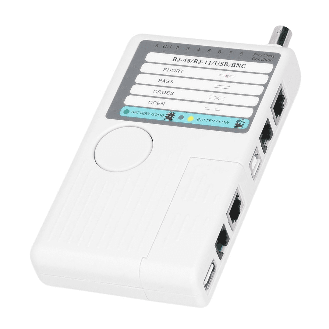 Ezlink NF-3468, multi-function 4 in 1 Cable Tester for RJ-45, RJ-11, USB, and BNC. Part of the repairing tools collection.