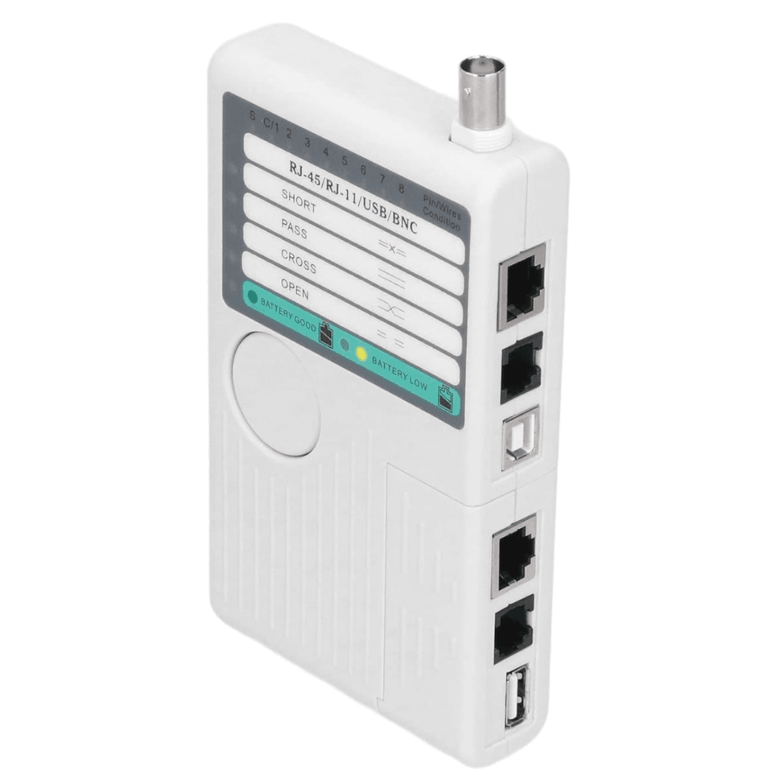 Ezlink NF-3468, multi-function 4 in 1 Cable Tester for RJ-45, RJ-11, USB, and BNC. Part of the repairing tools collection.