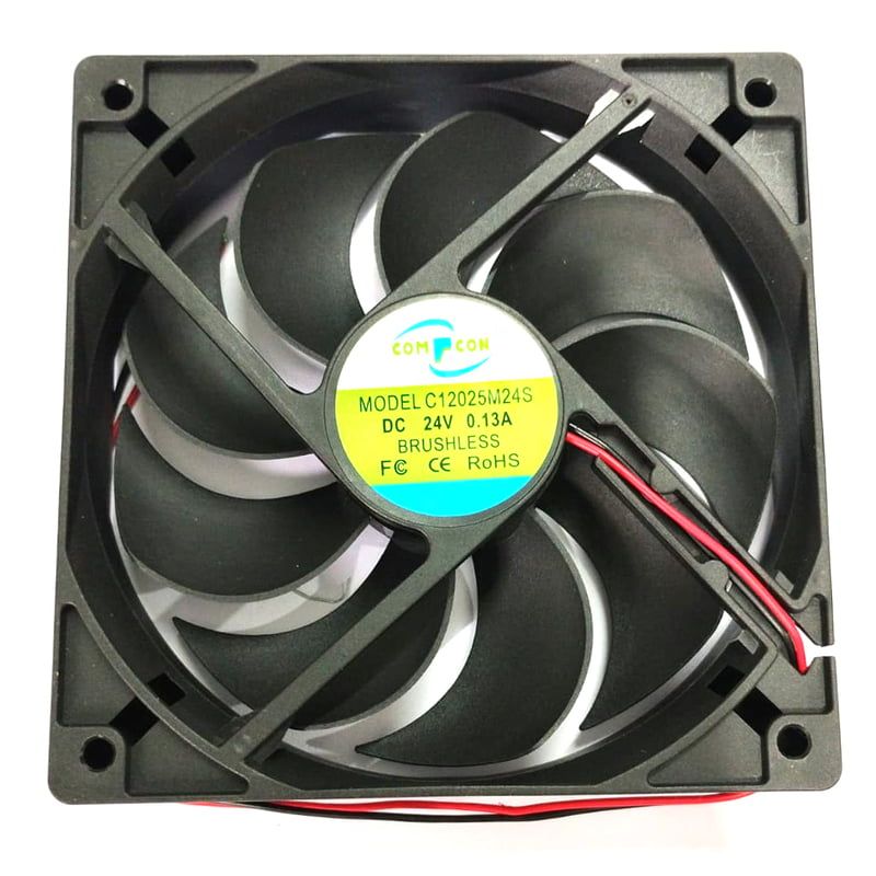 Quiet operation, high-efficiency Compon C12025M24S 24V cooling fan size 120x120mm, compatible with PC and Electronics