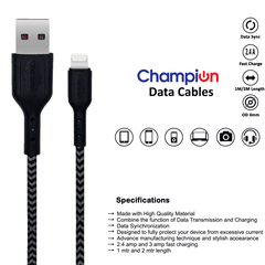 Ultimate iPhone Wired Power-Boost: Braided, Fast Charging, 2.4A, 1.25m Durable USB Cable