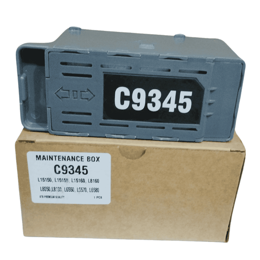 Epson's E-C9345 Ink Maintenance Box in plastic for effective Ink Waste Collection, suited for Epson EcoTank and L-series printers