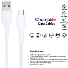 Fast Juice-Up, White USB-C Fast Charging Cable, Ideal for Androids