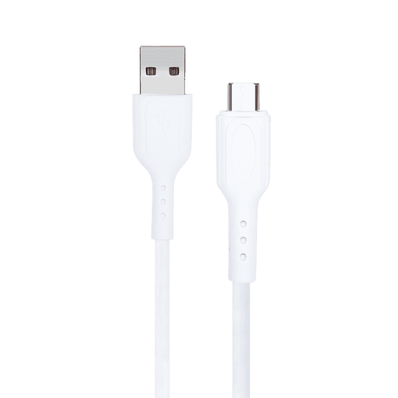 White Type-C Data and Fast Charging Cable from Mobile Cables collection, 1.25m length, wired, 20g weight, suitable for Android