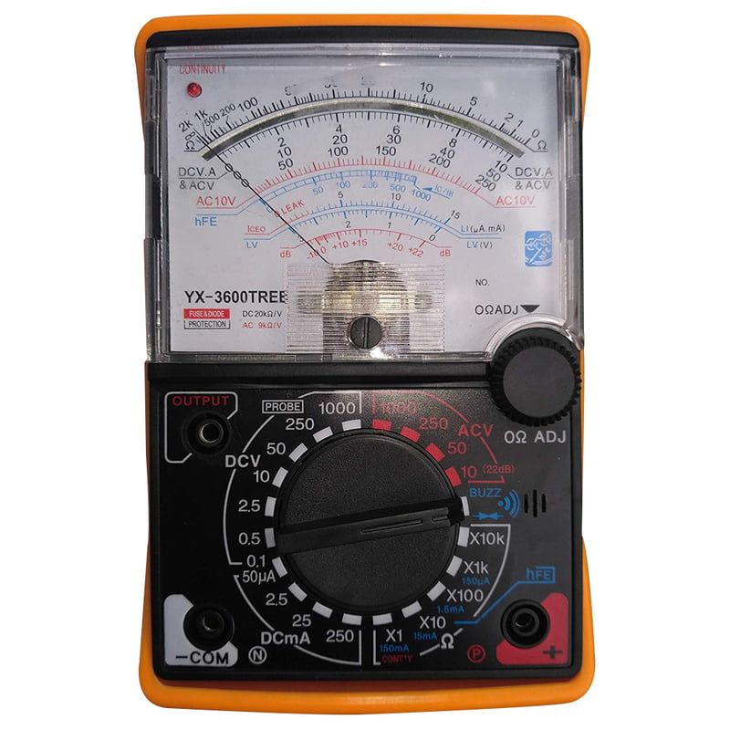 Best classic analog multimeter from the Multimeter collection, a wired, durable and heavy-duty current and voltage tester weighing 100g