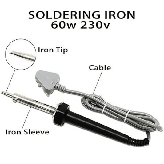 60 Watt heavy duty soldering iron with PVC wire, a high-performance metal tool for professional electronics repair.