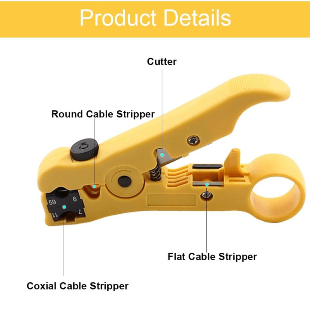 Single Hoki Universal Cable Stripper, HT-352, made of plastic, for stripping and cutting Coaxial cables, part of Mobile Repair Tools collection