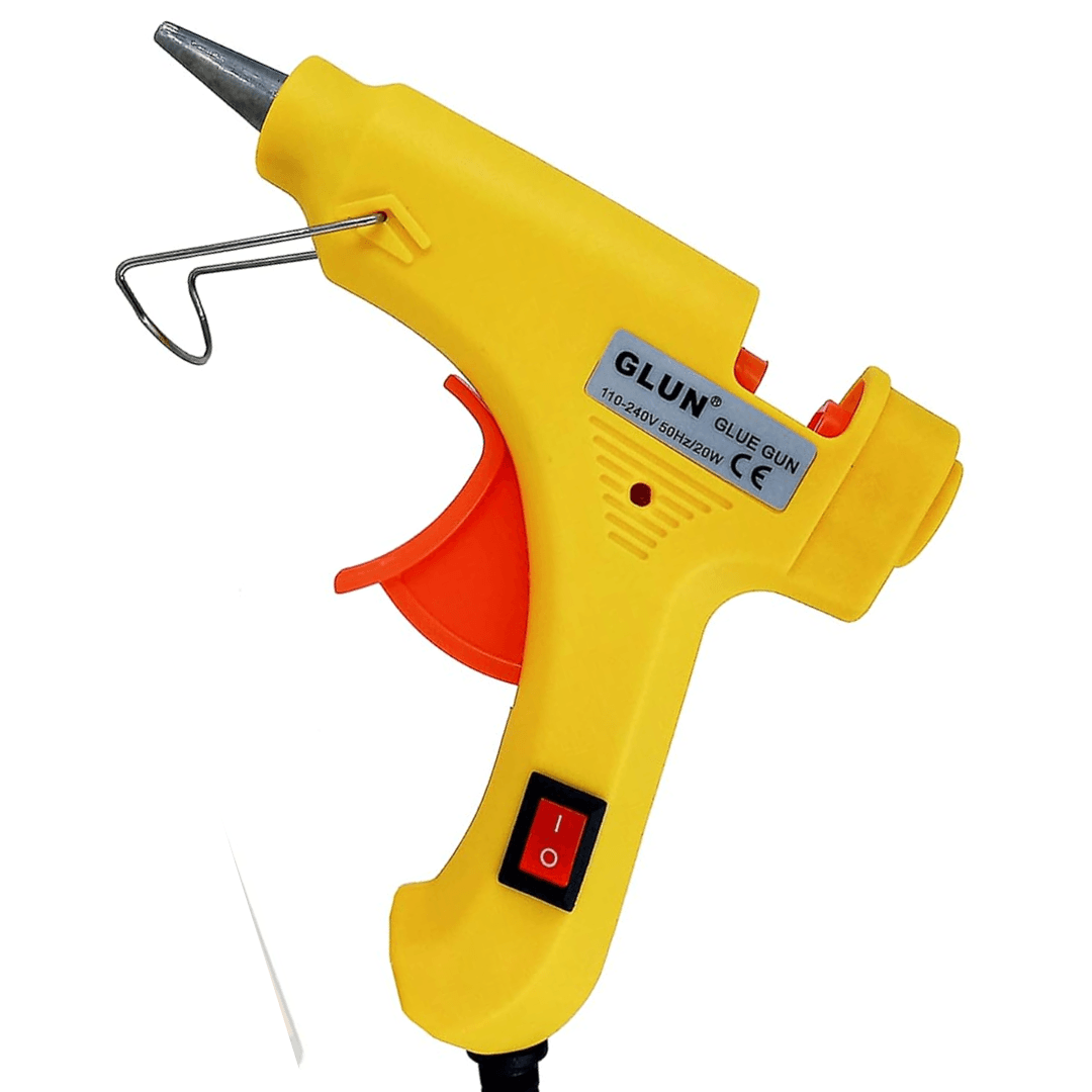 20 watt 7mm hot melt glue gun, a mobile repair tool with LED indicator and ON-OFF switch, designed for DIY crafts, home repair and hobby use