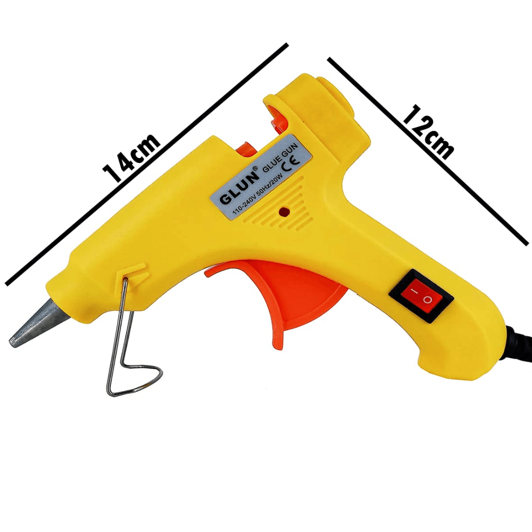 20 watt 7mm hot melt glue gun, a mobile repair tool with LED indicator and ON-OFF switch, designed for DIY crafts, home repair and hobby use