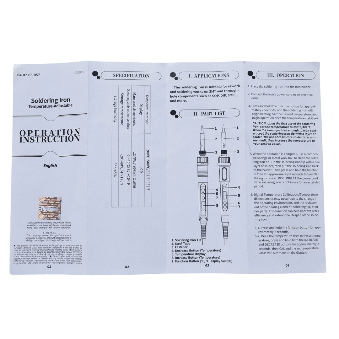 Noel Digital Soldering Iron, an adjustable temperature 90W Soldering Iron for electronics and PCB repair, sturdy metal tool with digital display