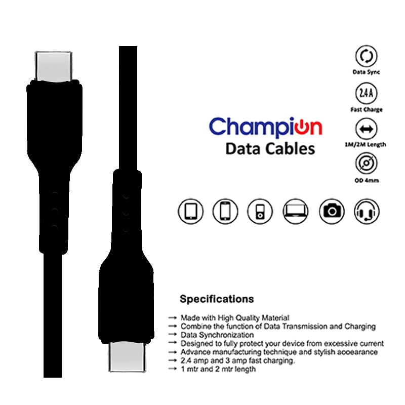 1.25m Black 3A Wired Micro USB Cable from the Mobile Cables collection, ideal for fast charging