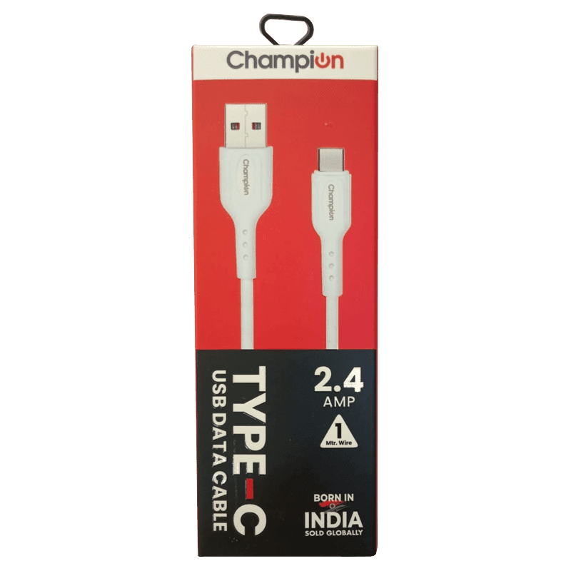 White Type-C Data Cable designed for fast Mobile Charging and Data Transfer