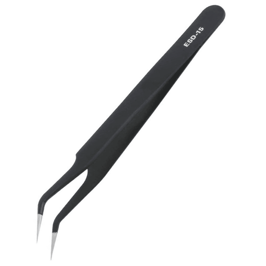 ESD-15 Fine Tip Curved Tweezer, a single steel tool from the Repairing tools collection, used for handling delicate electronic components